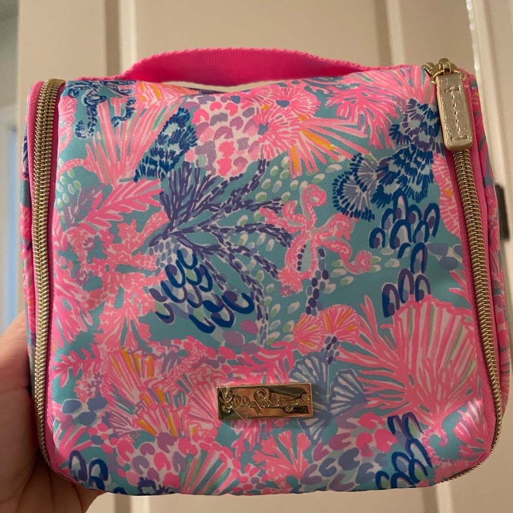 Lilly Pulitzer Pink and Blue Floral Travel Bag